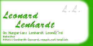 leonard lenhardt business card
